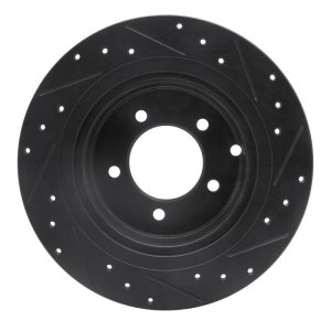 Chrysler 200 Brake Rotor (1) - Rear Left - R1 Concepts - Drilled & Slotted - Black - `07-`17